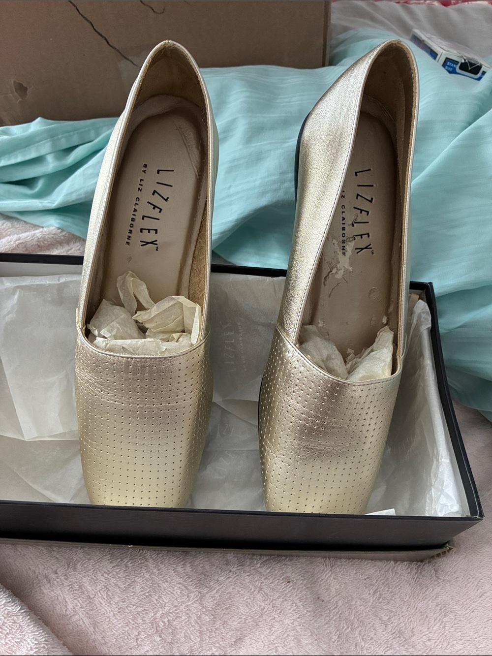 Lizflex Gold Slip-On Moccasins for Women
